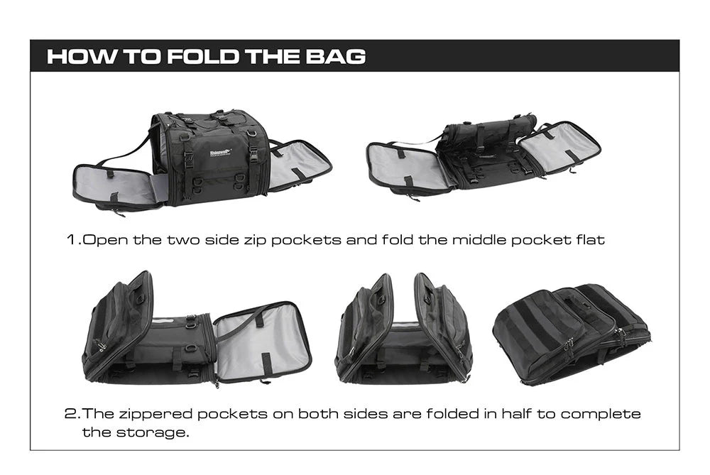 Rhinowalk Motorcycle Tail Bag Motorbike Rear Seat Bag 40-60 liter Large Capacity Motopack Bag (MT4060)